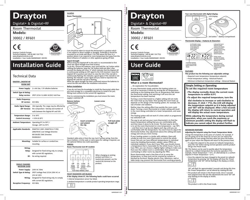 Drayton 30002 User manual