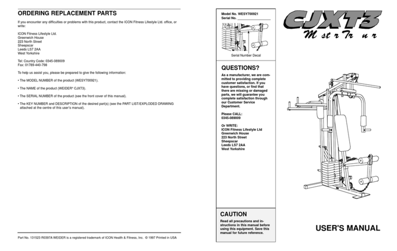 Weider CJXT3 User manual Weider CJXT3 User manual