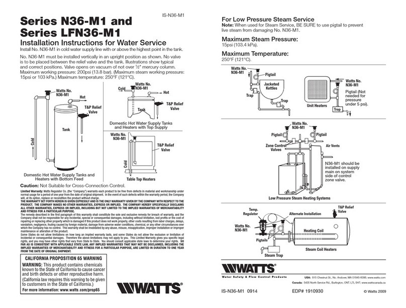 Watts Series N36-M1 User manual