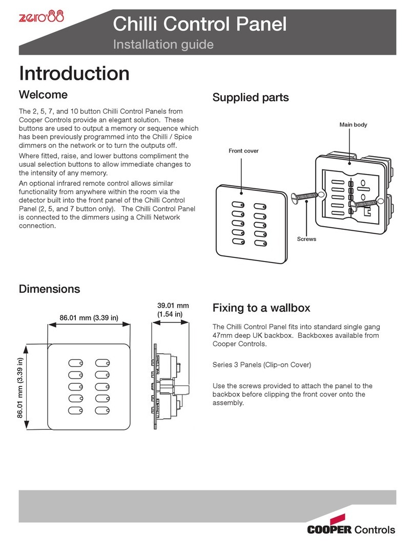Cooper Controls 2 Chilli Control Panel installation guide