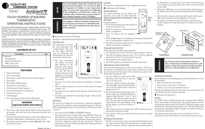 Signature TSTSC operating instructions