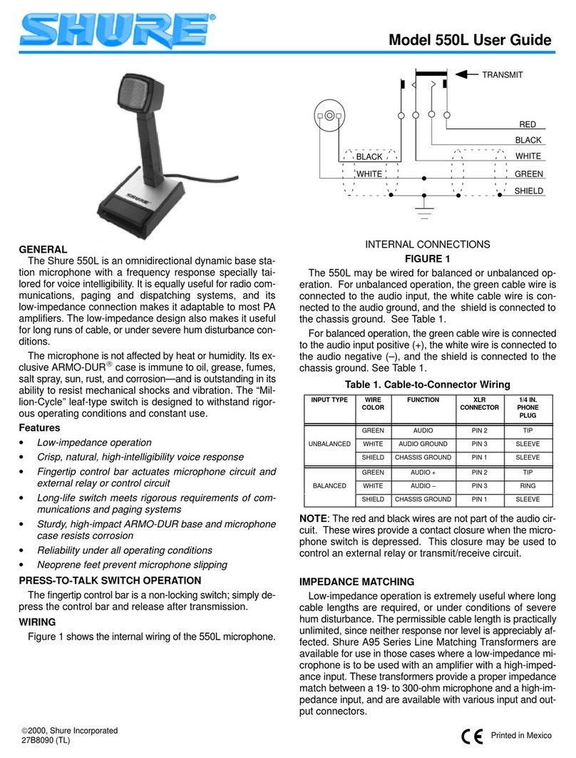 Shure 550L User manual
