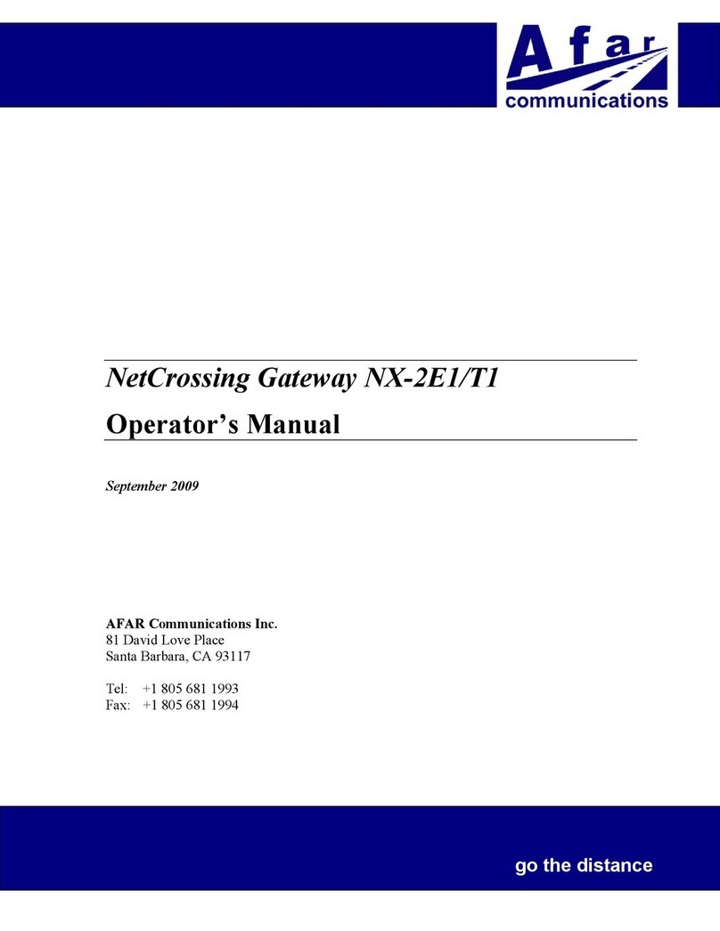 Afar NX-2E1/T1 Operator's manual