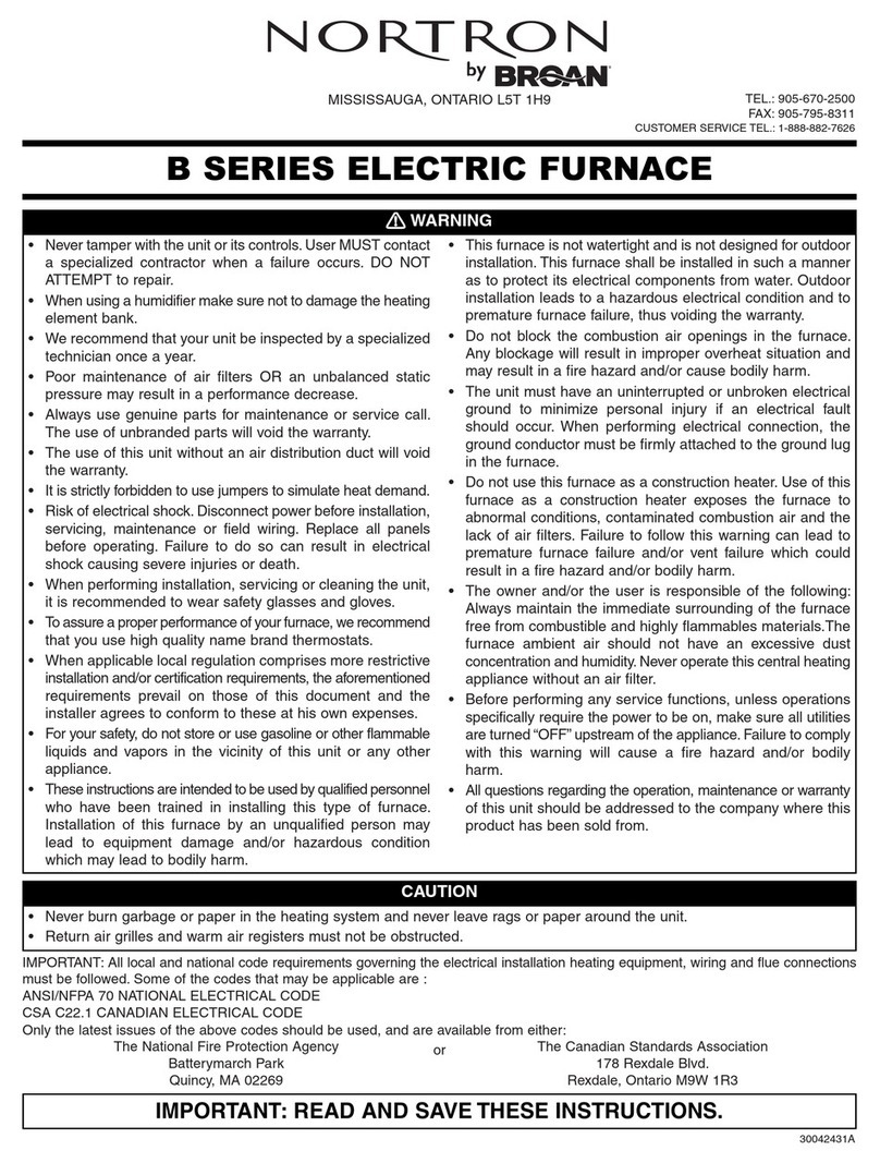 Nortron B SERIES Installation and operating instructions
