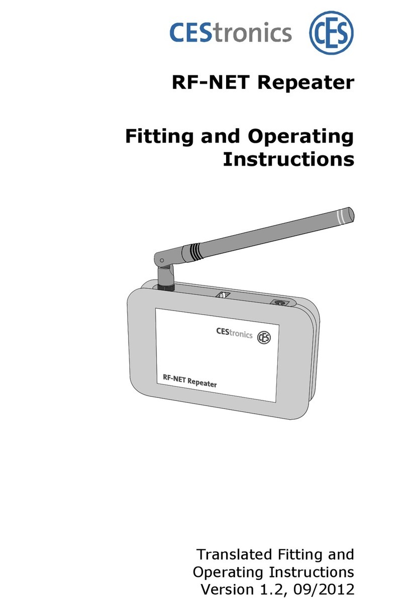 CEStronics RF-NET Repeater Fitting and operating instructions
