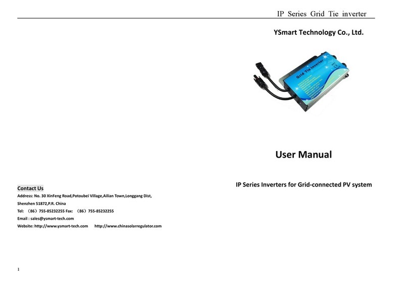 YSmart Technology IP Series Grid Tie inverter user manual