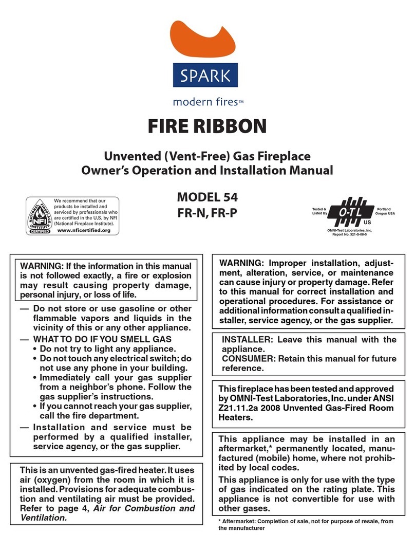 Spark modern fires FIRE RIBBON 54 FR-N Quick start guide Spark modern fires FIRE RIBBON 54 FR-N Quick start guide