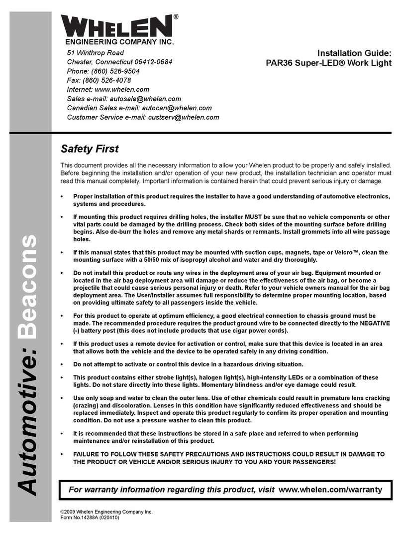 Whelen Engineering Company PAR36 Super-LED installation guide