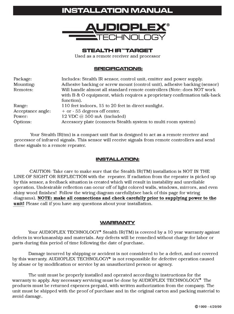 Audioplex STEALTH IR TARGET User manual