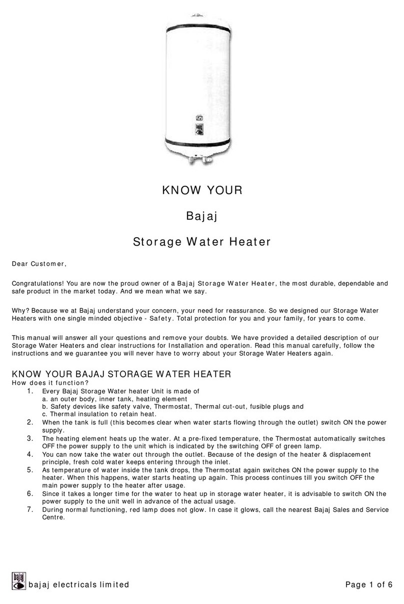 Bajaj Storage Water Heater user guide Bajaj Storage Water Heater user guide