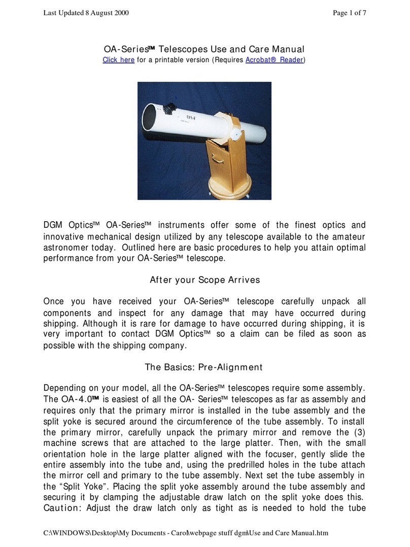 DGM Optics OA-Series use and care manual