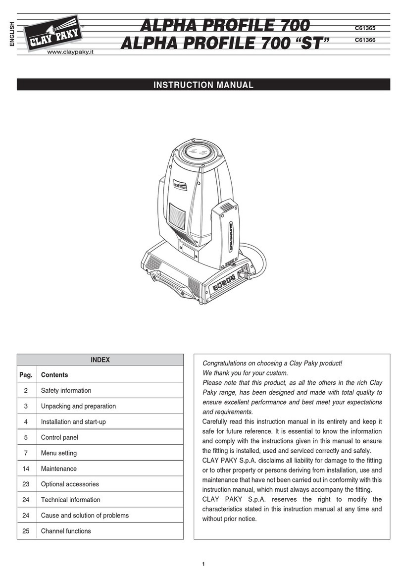 Claypaky ALPHA PROFILE 700 User manual