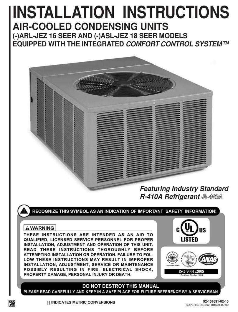 Rheem ARL-JEZ 16 Seer Series installation instructions