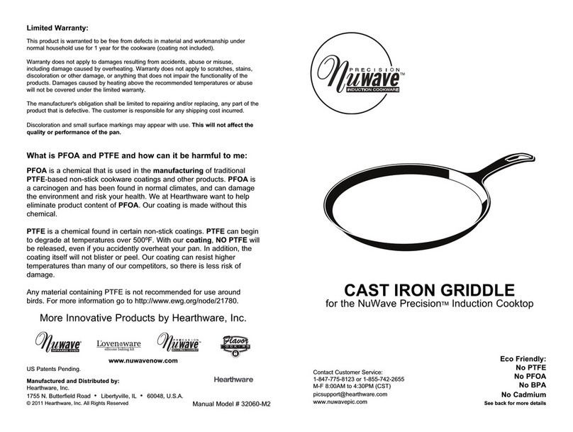 NuWave Precision Cast Iron Griddle User information NuWave Precision Cast Iron Griddle User information