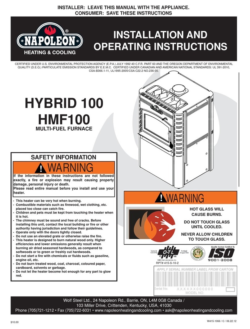 Napoleon HYBRID 100 Installation and operating instructions