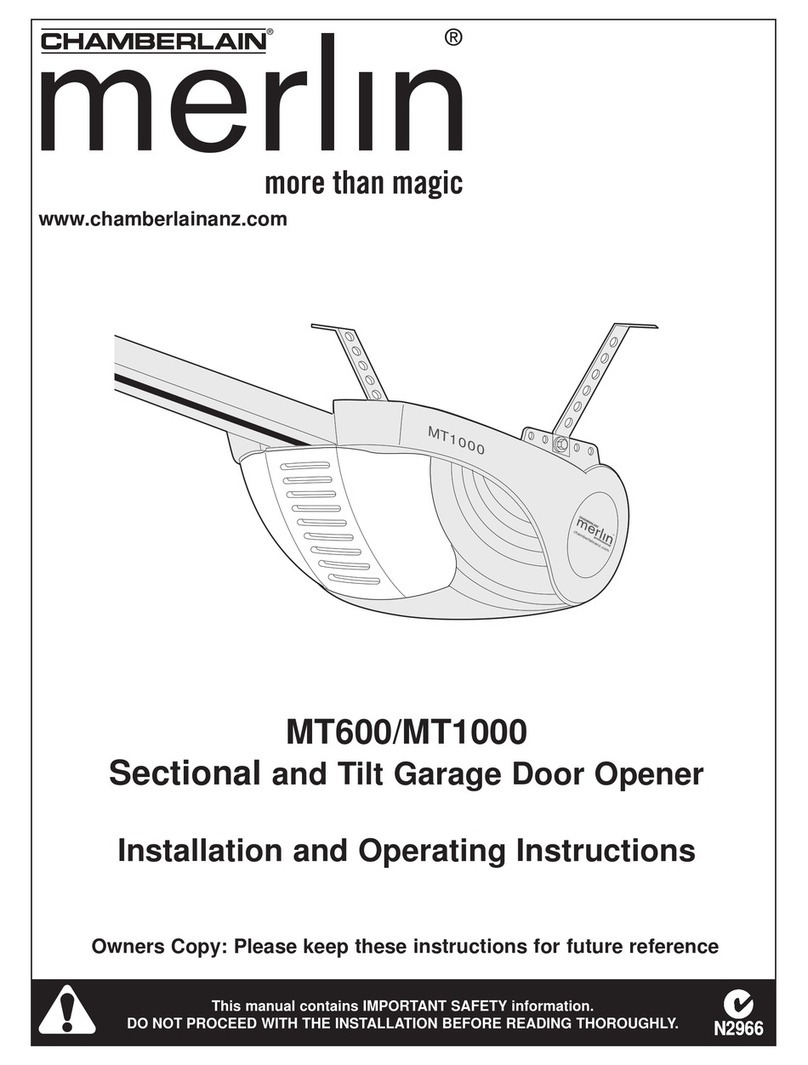 Chamberlain merlin MT600 Installation and operating instructions