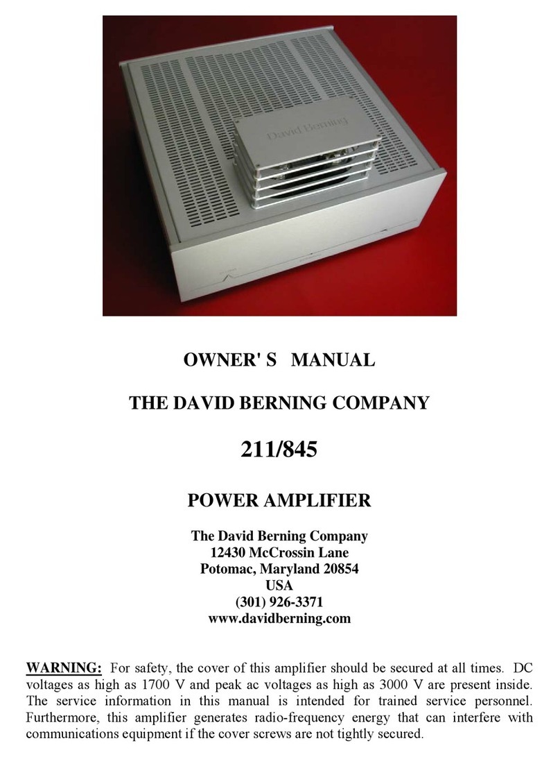 David Berning 211/845 owner's manual