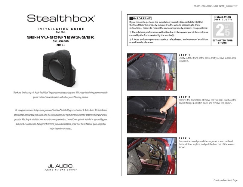 Stealthbox Stealthbox SB-HYU-SON/12W3v3/BK User manual