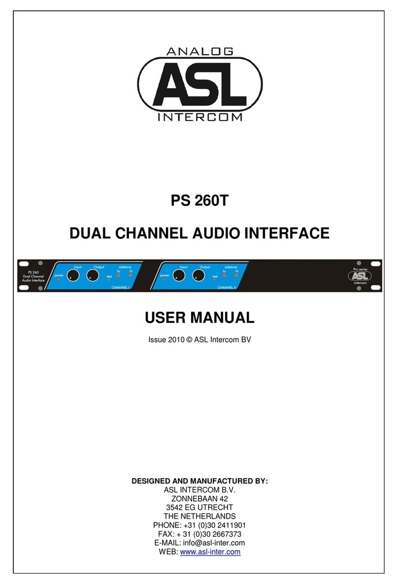 ASL INTERCOM PS 260T user manual