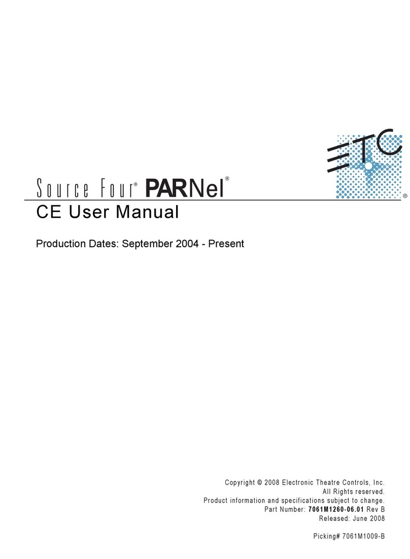 ETC Source Four PARNel CE User manual ETC Source Four PARNel CE User manual