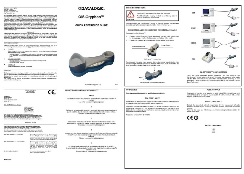 Datalogic OM-GRYPHON Quick reference guide