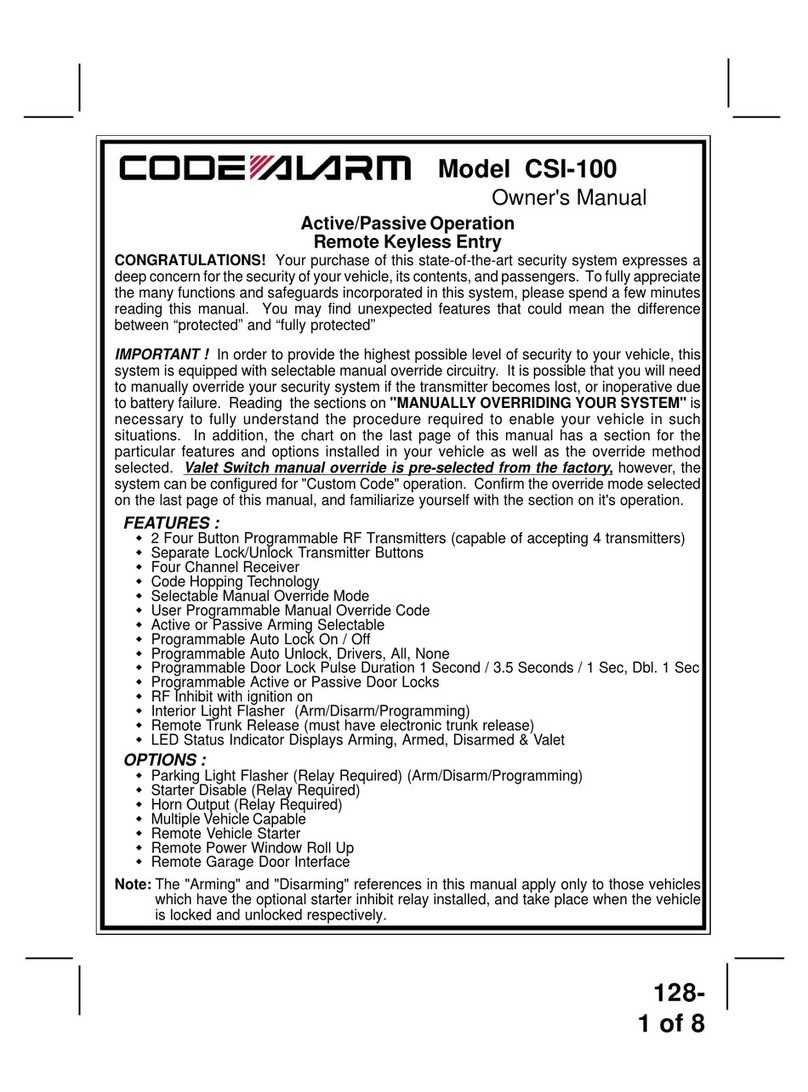 Code Alarm CSI-100 User manual