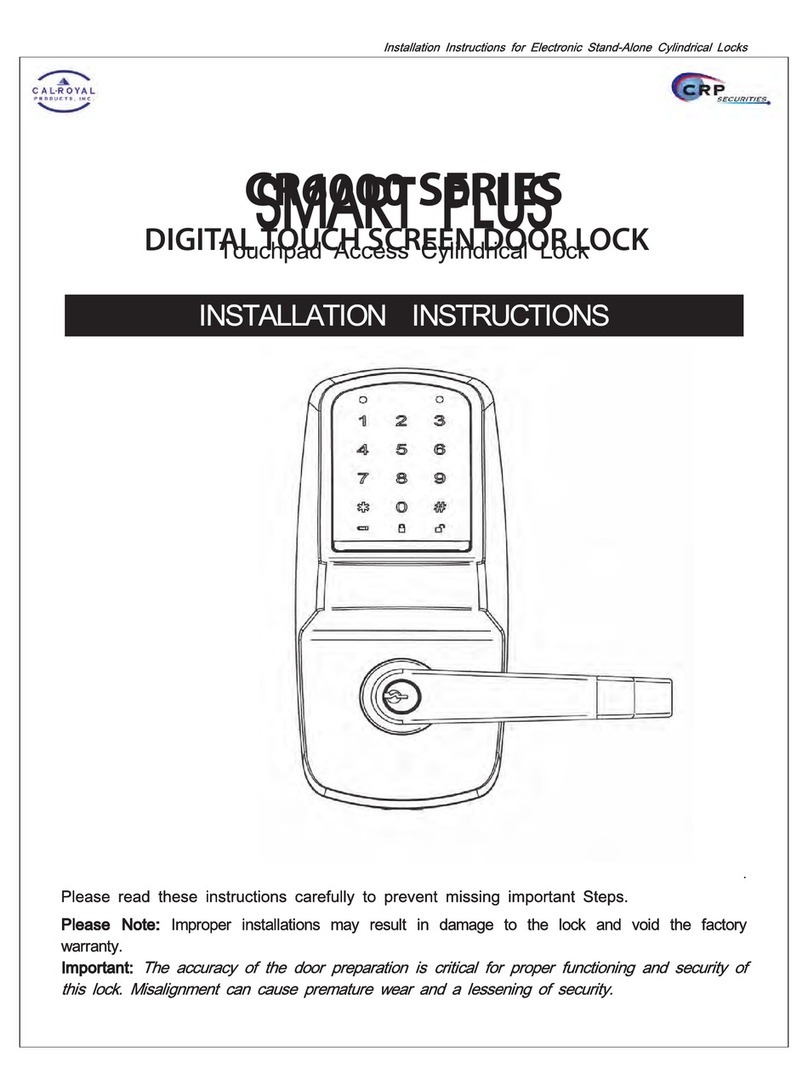 Cal-Royal CR6000 SERIES installation instructions