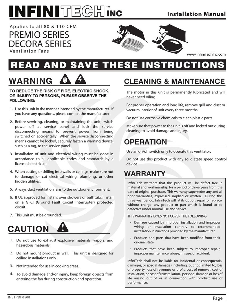 infinitech PREMIO SERIES 80 CFM installation manual