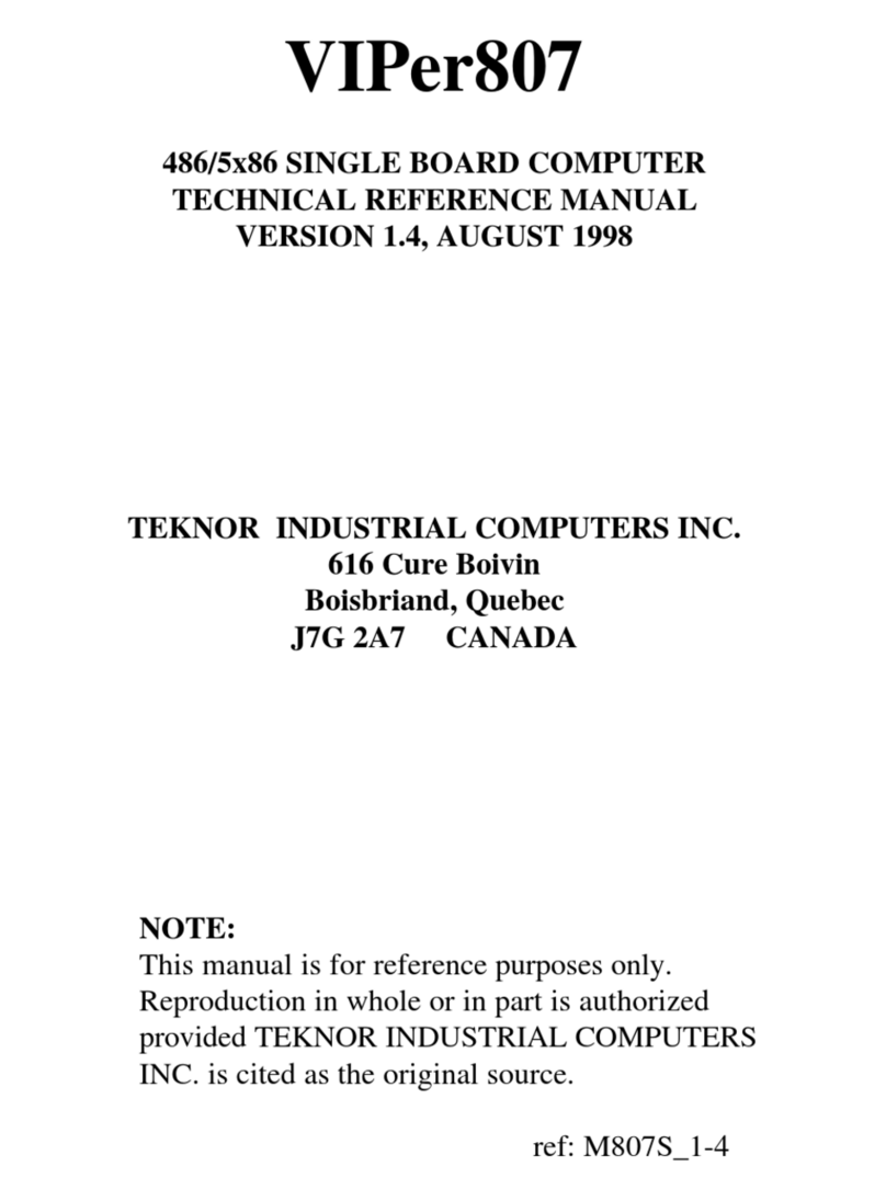 Teknor Industrial Computers VIPer807 Technical reference manual