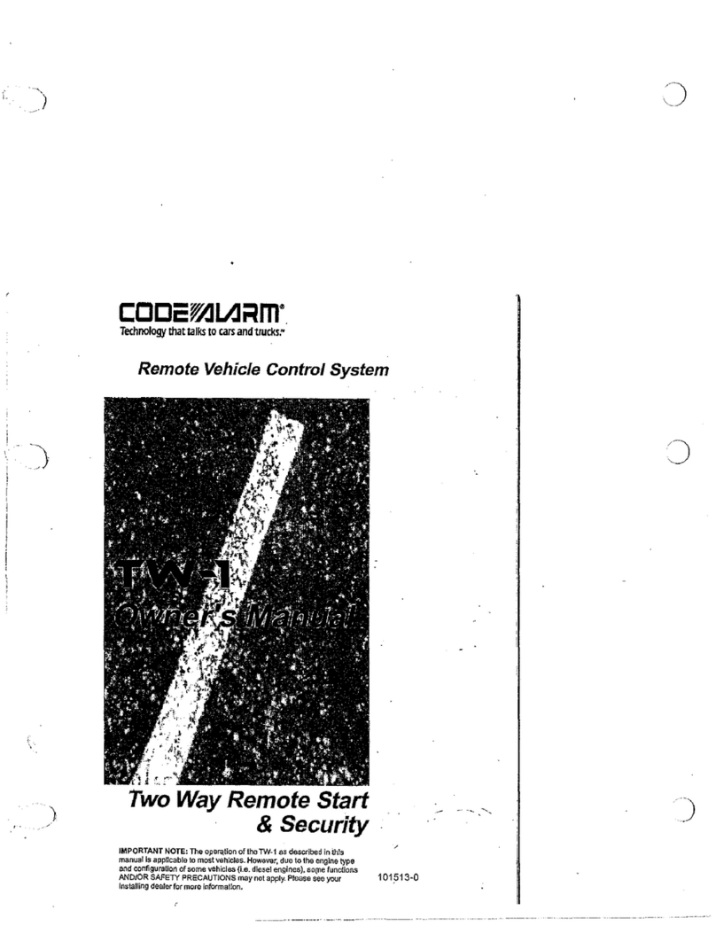 Code Alarm TW-1 User manual