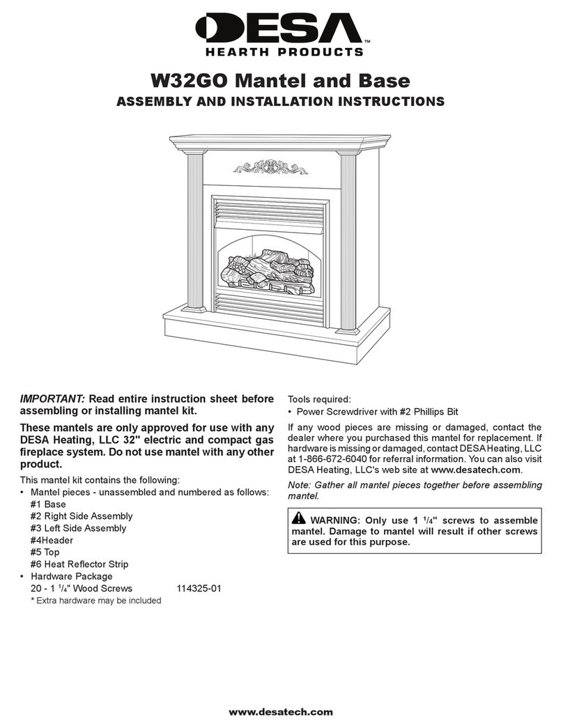 Smoky Mountain W32GO Mantel Assembly and installation instructions Smoky Mountain W32GO Mantel Assembly and installation instructions