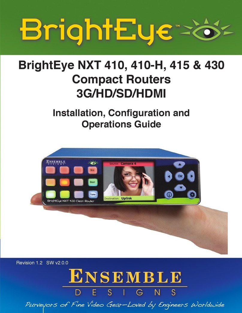 Ensemble Designs BrightEye NXT 430 Installation, configuration and operations guide