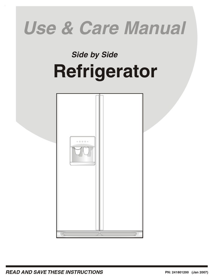 Electrolux Side by Side Refrigerator User manual