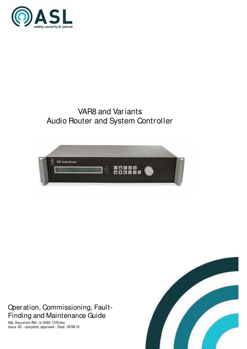 ASL INTERCOM VAR8 Operation and maintenance guide