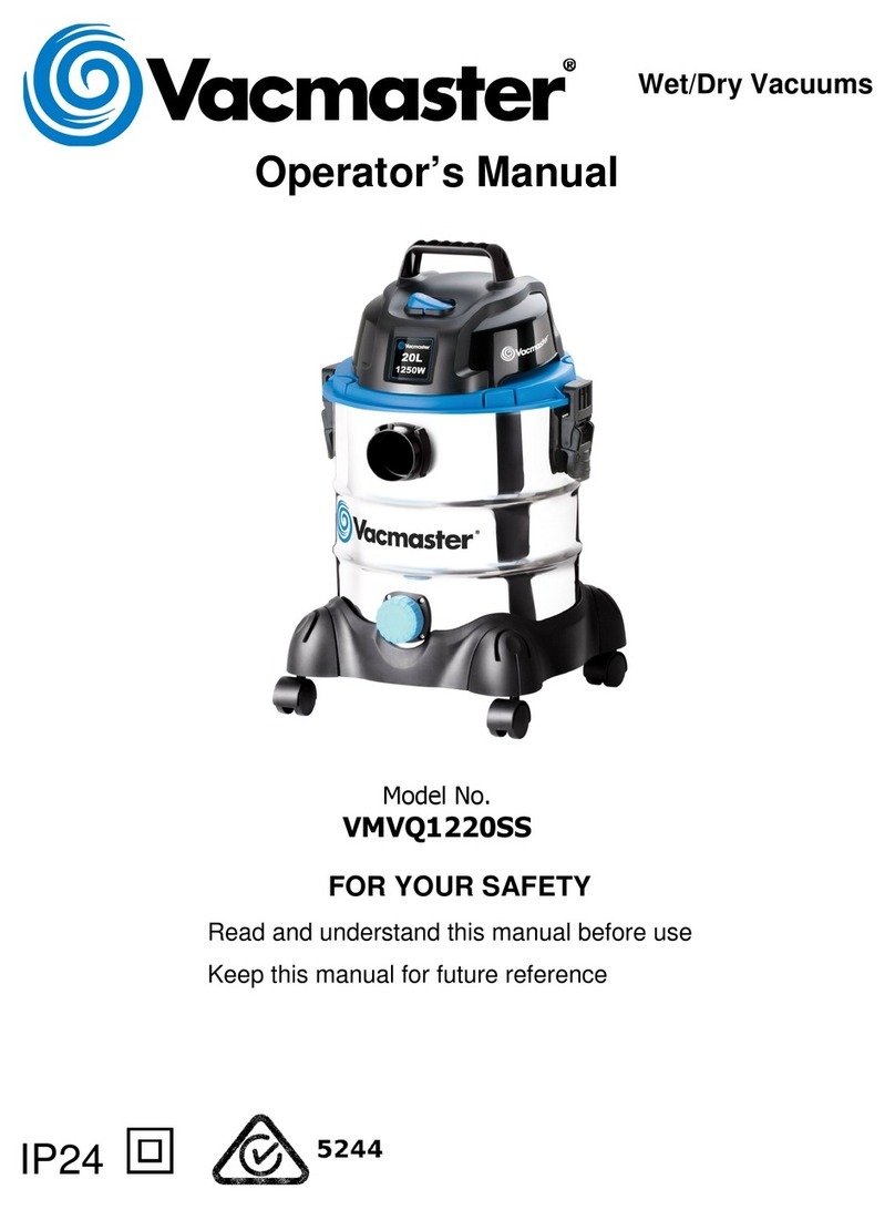 Vacmaster VMVQ1220SS Operator's manual