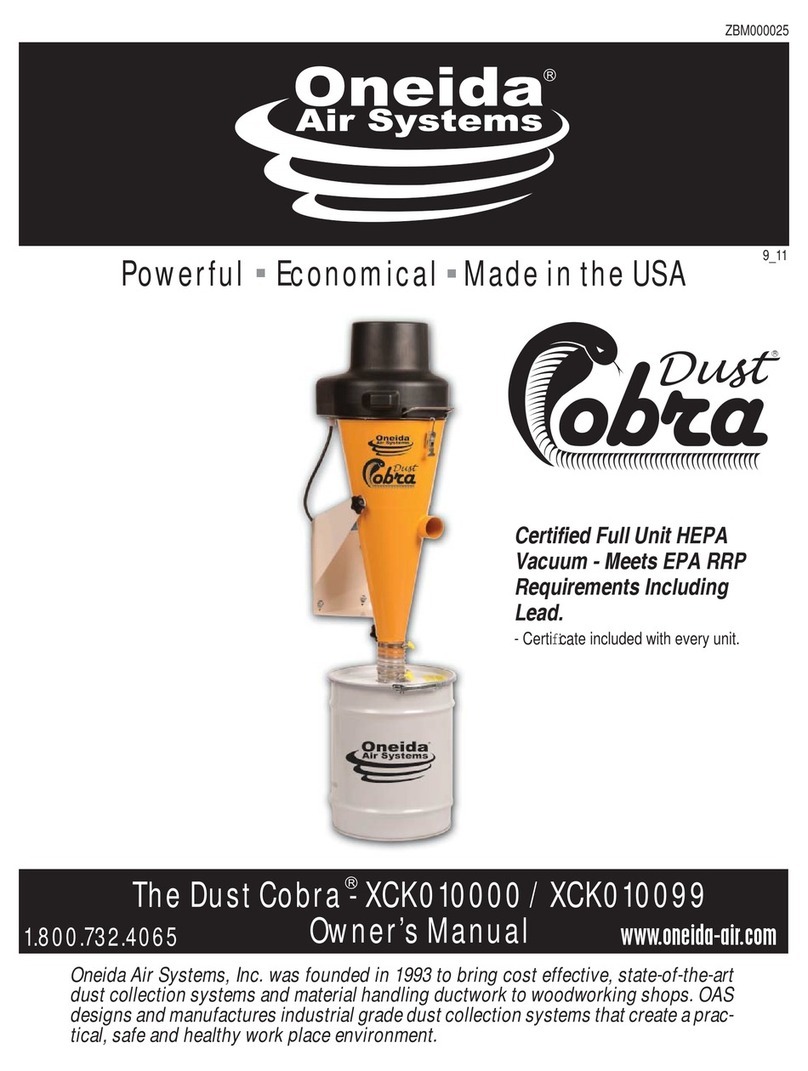 Oneida Air Systems Dust Cobra - XCK010000 User manual