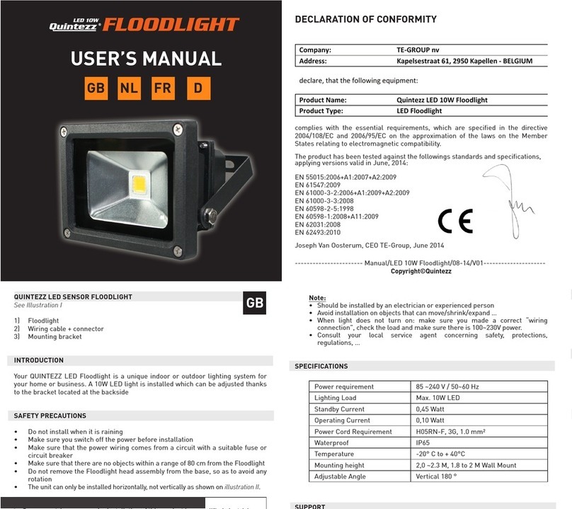 Quintezz LED 10W FLOODLIGHT user manual