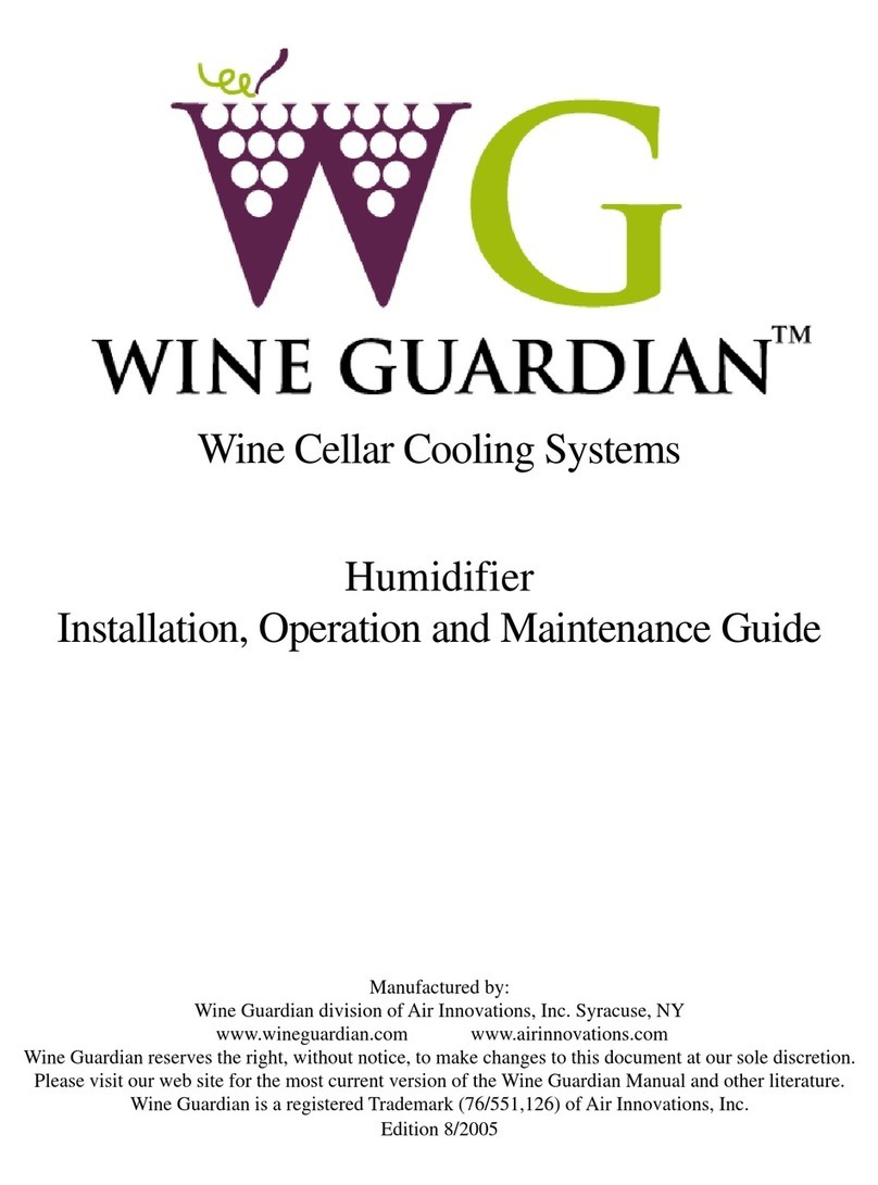 Wine Guardian Humidifier Installation, operation and maintenance guide Wine Guardian Humidifier Installation, operation and maintenance guide