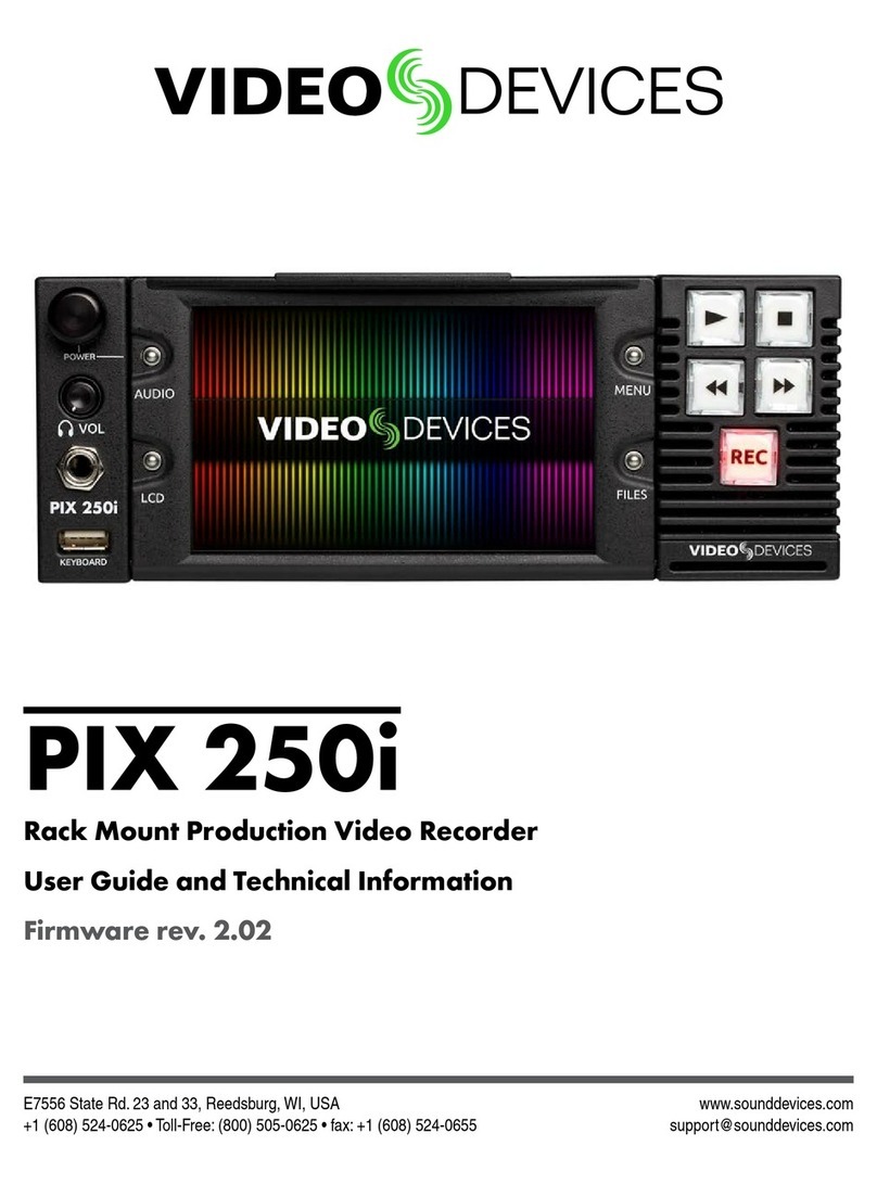 Video Devices PIX 250i User guide and technical information