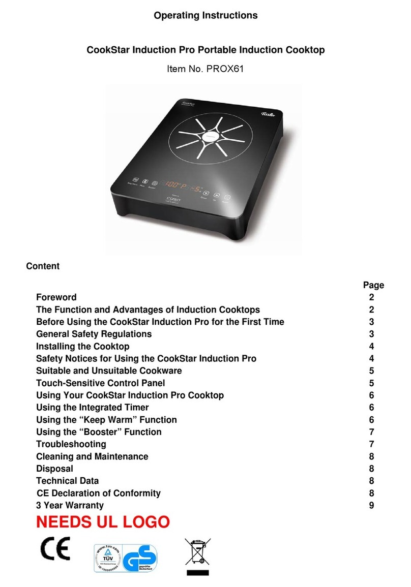 CookStar PROX61 operating instructions CookStar PROX61 operating instructions