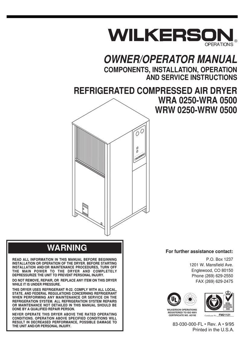 Wilkerson WRA-0250-2 Owner's/operator's manual