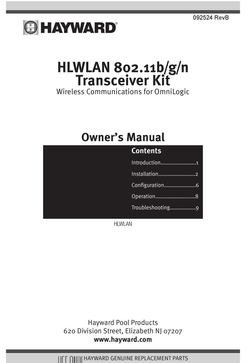 Hayward HLWLAN 802.11b/g/n owner's manual