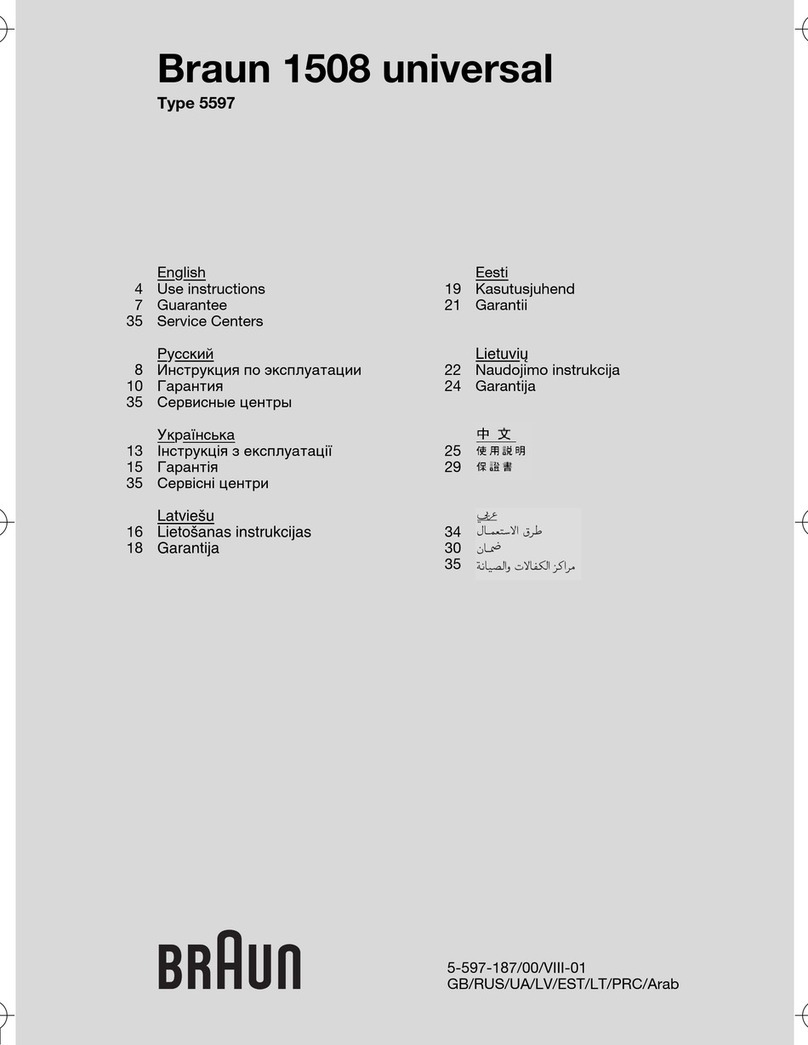Braun 1508 universal Quick guide