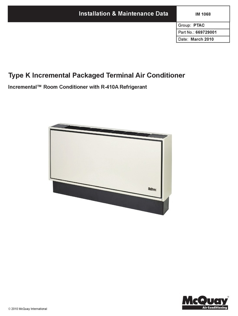 McQuay Type K Incremental Packaged Terminal Air... Instruction Manual