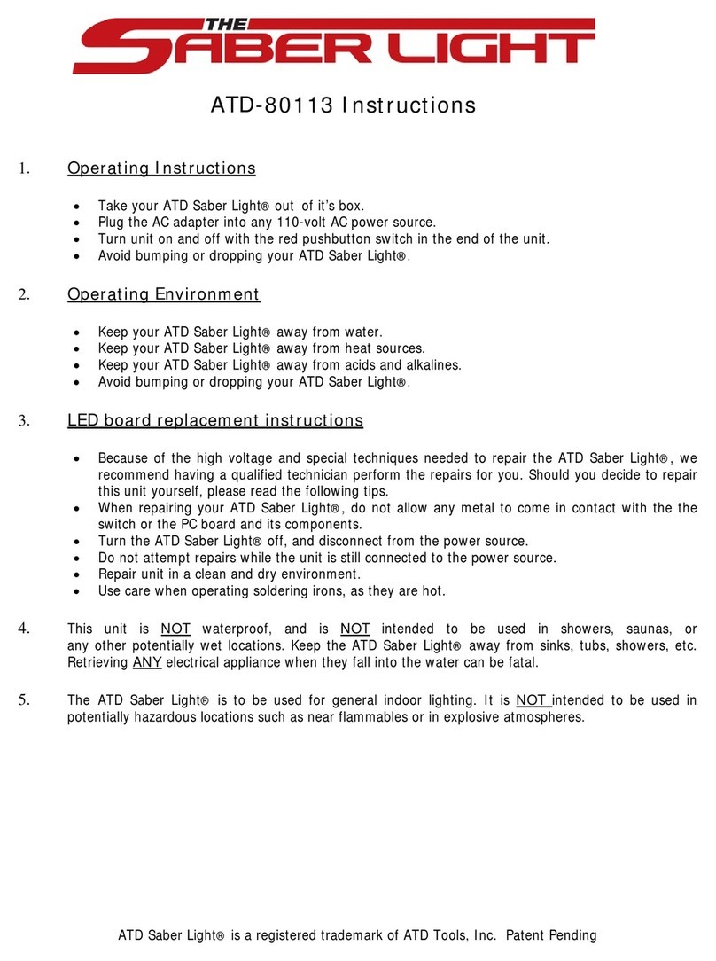 ATD Tools Saber Light ATD-80113 Instructions for use