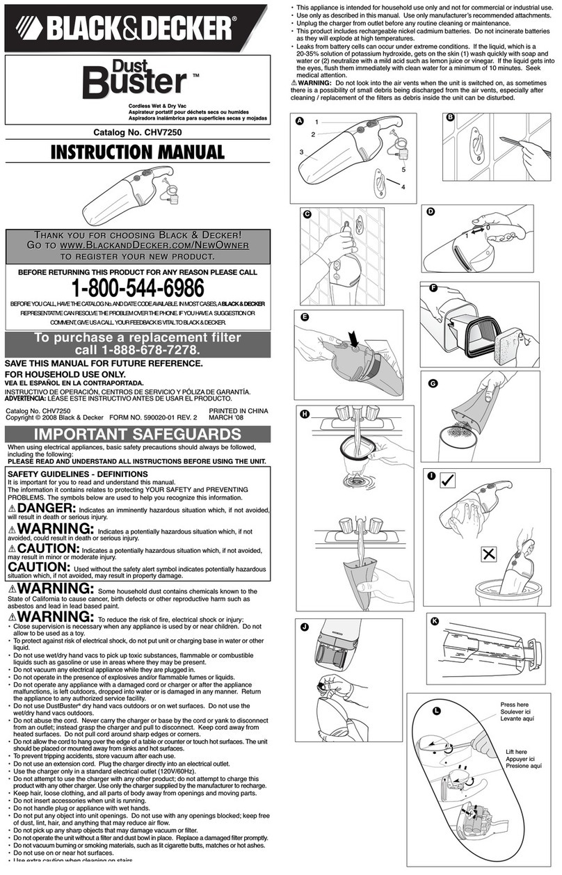 Black & Decker Dust Buster CHV7250 User manual