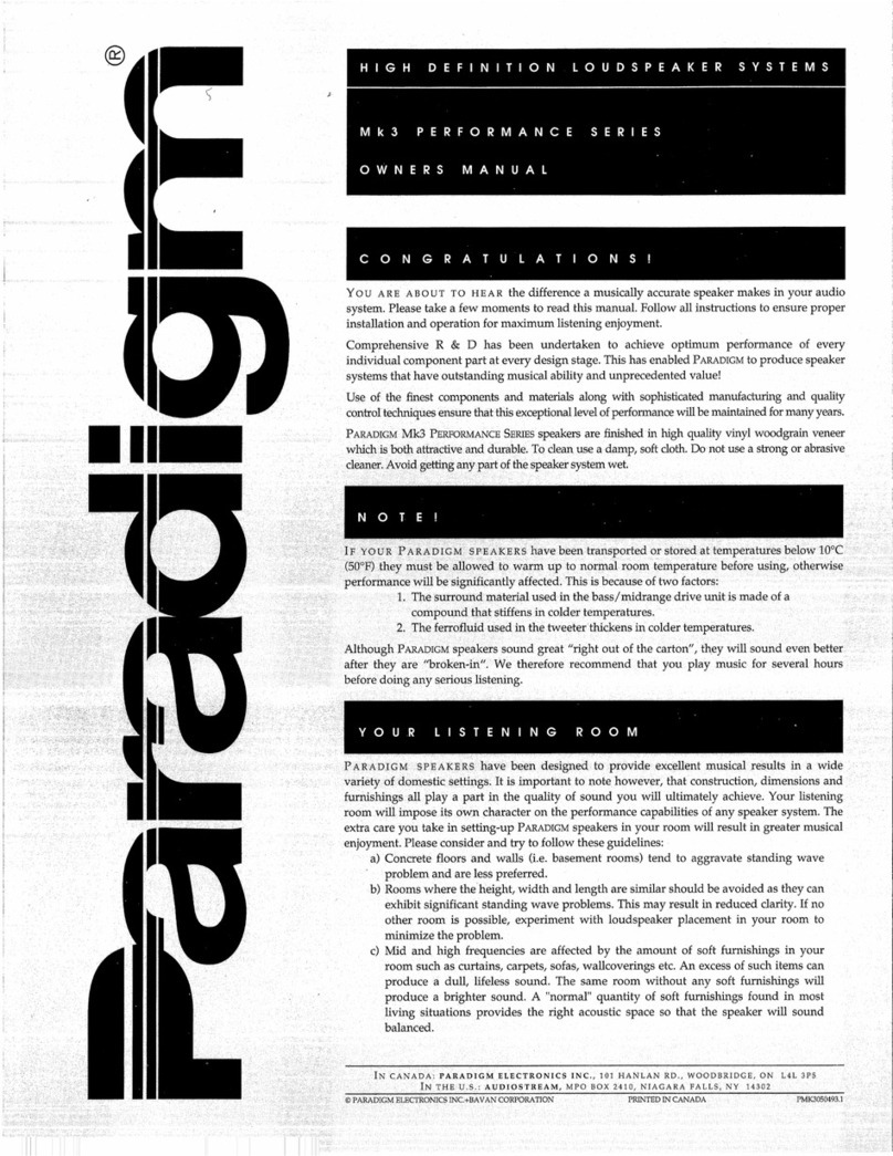 Paradigm MK3 User manual