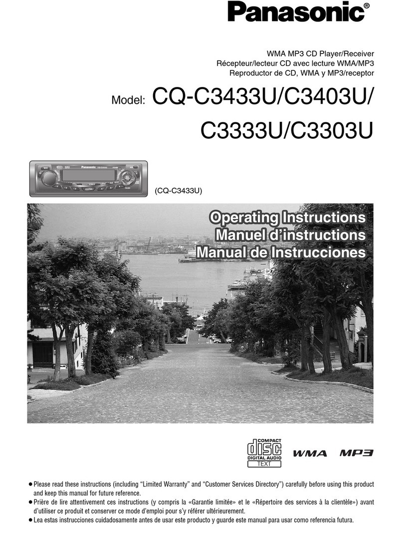 Panasonic CQC3433U - AUTO RADIO/CD DECK operating instructions