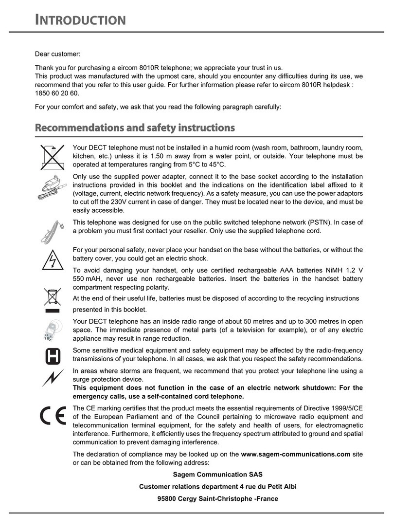 Sagem eircom 8010R user manual