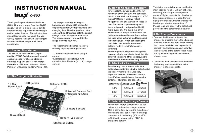 Skyrc imax C-403 instruction manual